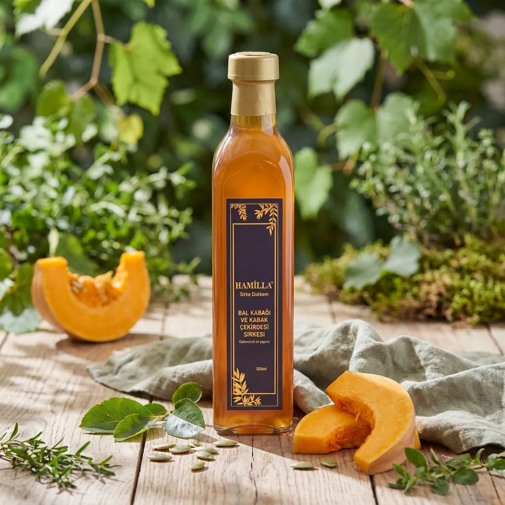 Bal Kabağı ve Kabak Çekirdeği Sirkesi - 500 ml - Görsel 1